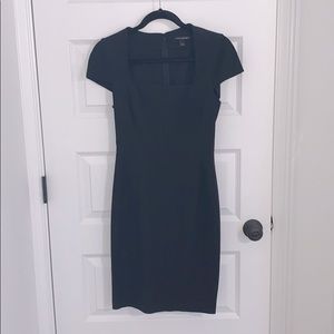 Black cap sleeved dress